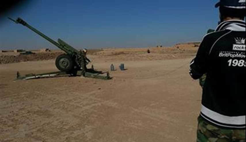 مدفعية الحشد الشعبي وهي تدق اوكار الدواعش ...
