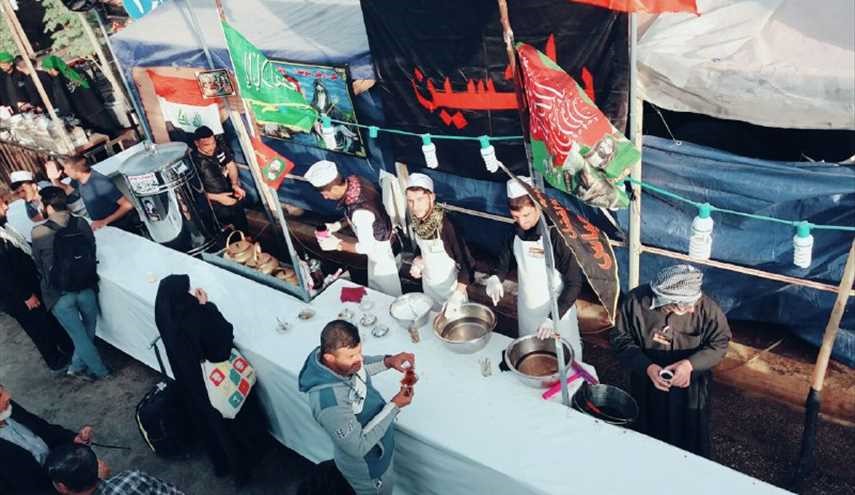 بالصور ..خدمة زوار الامام الحسين (ع)
