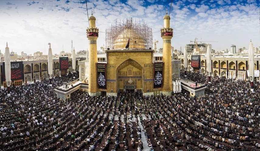 بالصور ..توافد الآلاف لتقديم العزاء لأمير المؤمنين (ع) في ذكرى وفاة النبي (ص)