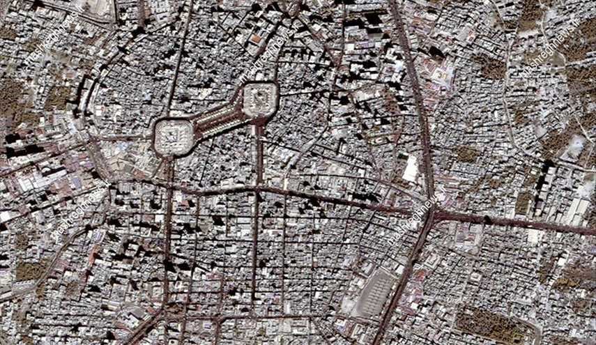 جمعیت راهپیمایی اربعین از دید دوربین های ماهواره ایی مدار زمین