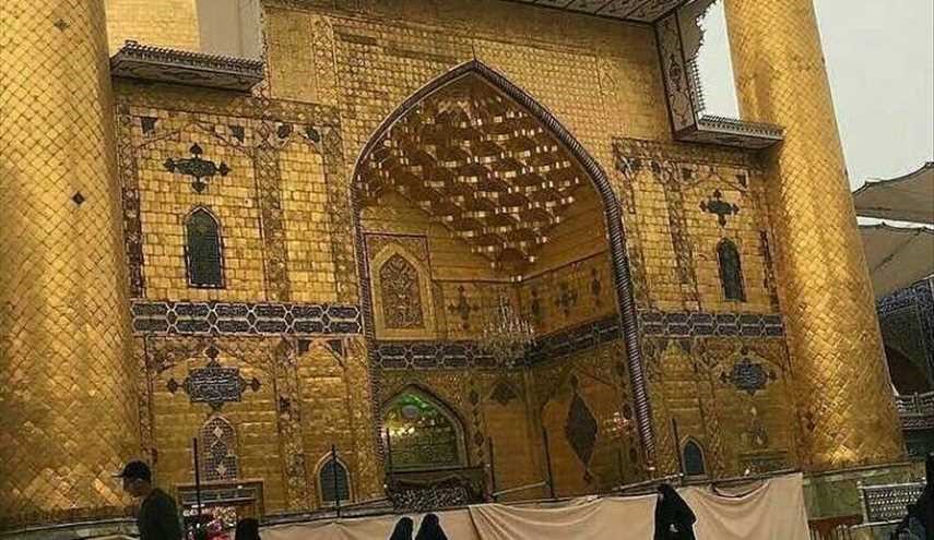صور من صحن مرقد الإمام علي عليه السلام في النجف الاشرف