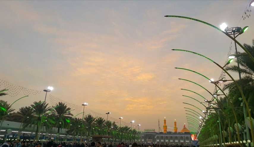 جمال الغروب بين مرقدي ابي الفضل العباس واخيه الامام الحسين عليهم السلام