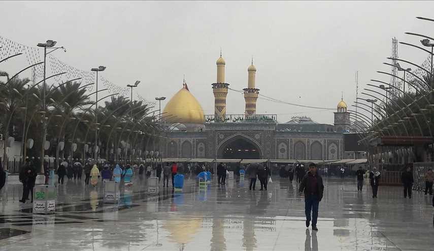 اجمل الصور لمنطقة ما بين مرقدي ابي الفضل العباس واخيه الامام الحسين عليهم السلام في كربلاء المقدسة