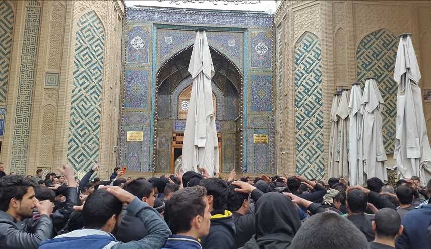 بالصور ..مواكب عزاء إلى مرقد أمير المؤمنين (ع) في ذكرى شهادة السيدة فاطمة الزهراء (ع)