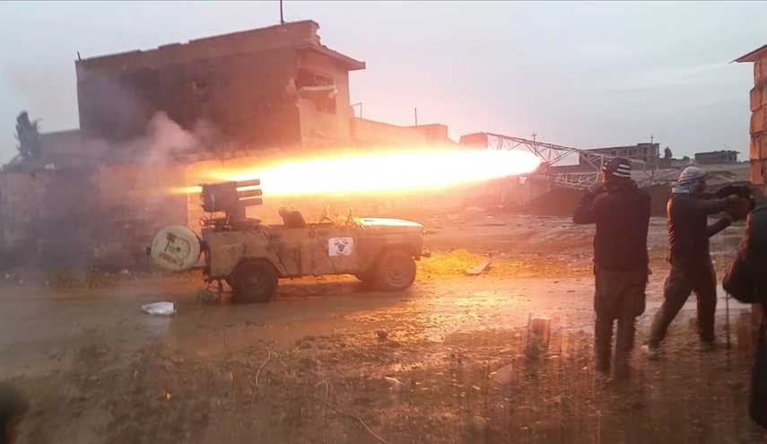 قوات الحشد الشعبي العراقي تصد هجوما لداعش الارهابية في جنوب شرق الموصل قرب 