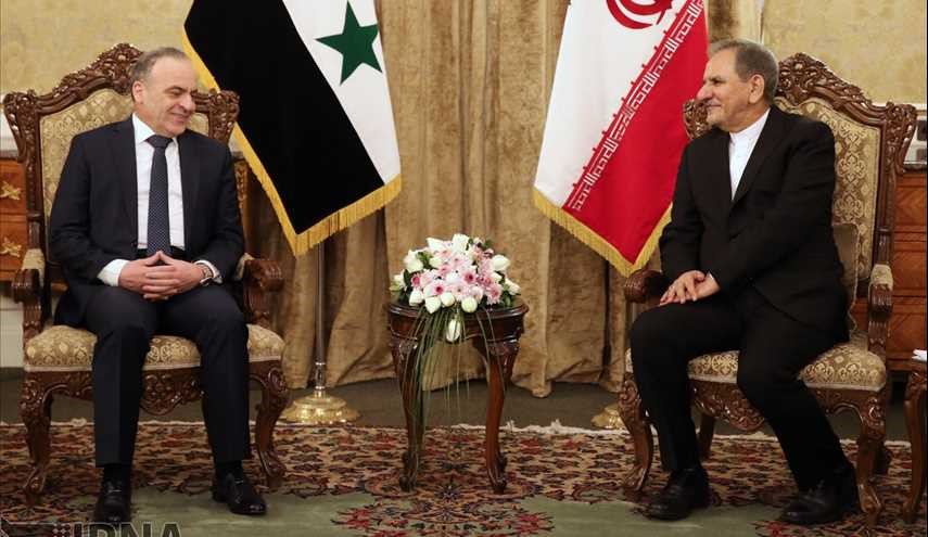 النائب الاول لرئیس الجمهوریة یستقبل رئیس الوزراء السوری رسمیا بطهران