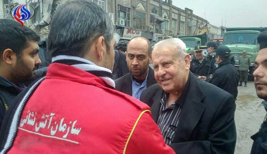 سفیر فلسطین در محل حادثه پلاسکو