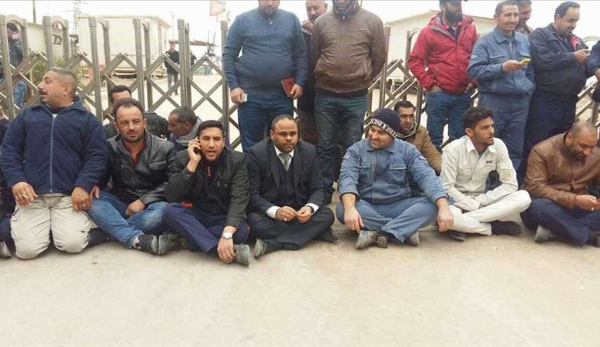 بالصور..استمرار اعتصام موظفو محطة كهرباء واسط الحرارية للمطالبة بحقوقهم العمالية