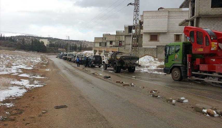 بالصور..دخول ورشات الصيانة الى بلدة عين الفيجة في ريف دمشق الغربي السوري