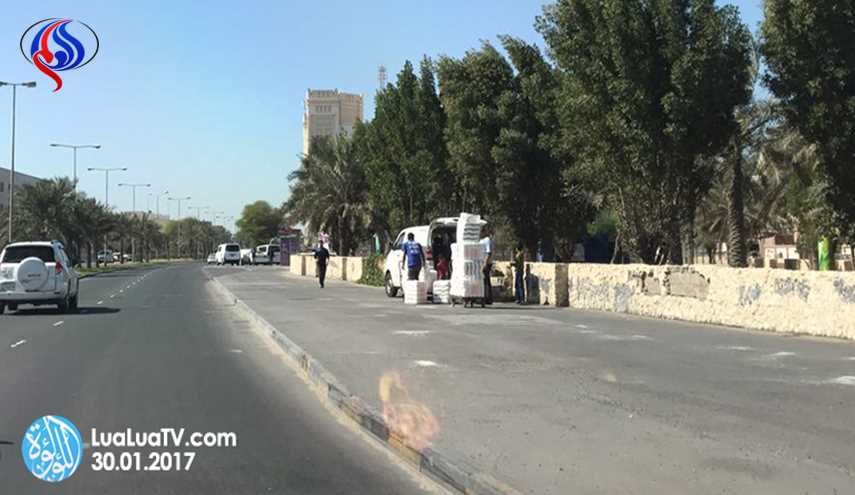 جلوگیری از انتقال مواد غذایی به منطقه الدراز بحرین +عکس