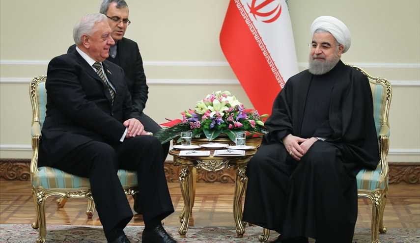 لقاء رئيس المجلس الوطني البيلاروسي مع الرئيس روحاني