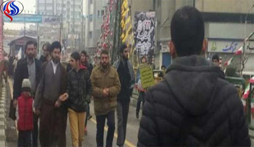 حضور فرزند  رهبری انقلاب در جمع راهپیمایان 22 بهمن