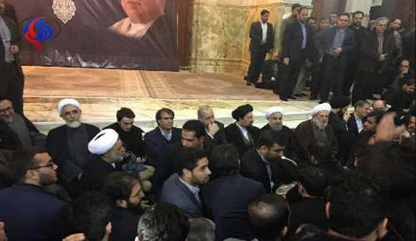 حضور رئیس جمهوری درمراسم چهلم آیت الله هاشمی