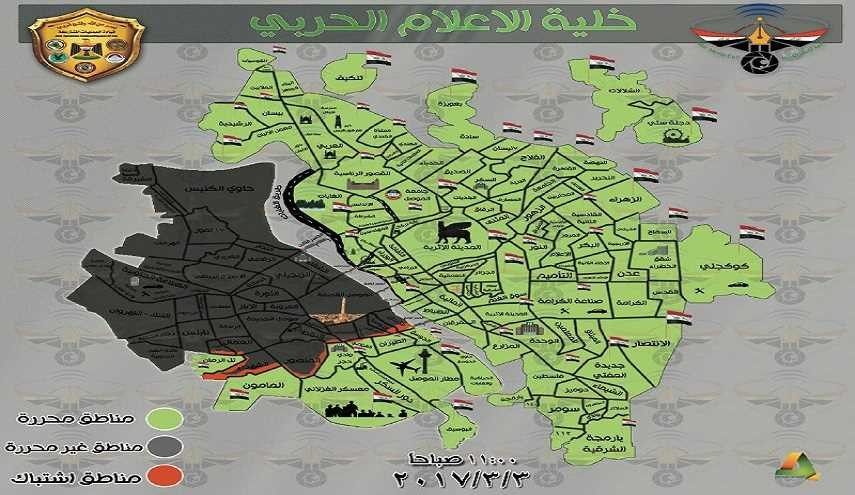 هذه المناطق التي تسيطر عليها داعش في الجانب الايمن
