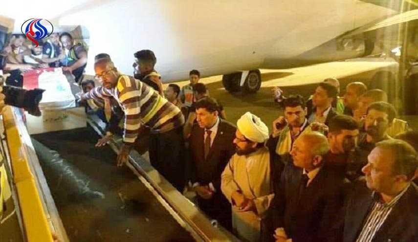 بالصور.. وصول جثامين شهداء تفجيري دمشق الى مطار النجف
