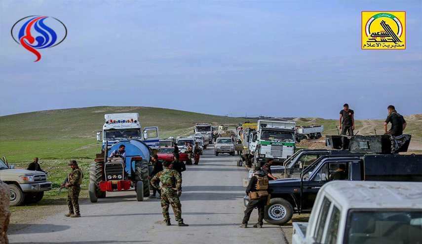 بالصور؛ الحشد الشعبي يجلي اكثر من ٥٠٠ شخص من بادوش