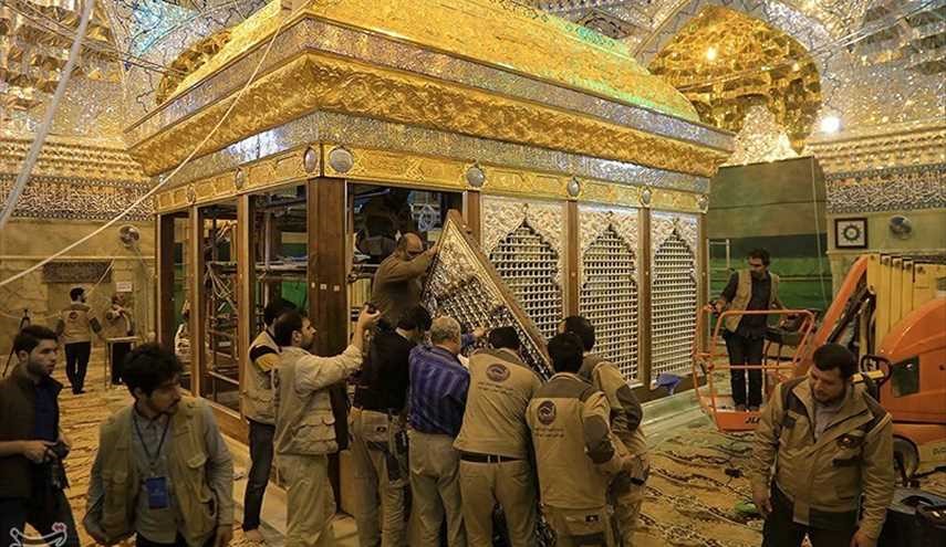 المراحل الأخيرة من تركيب ضريح الإمامين العسكريين (ع) في سامراء المقدسة