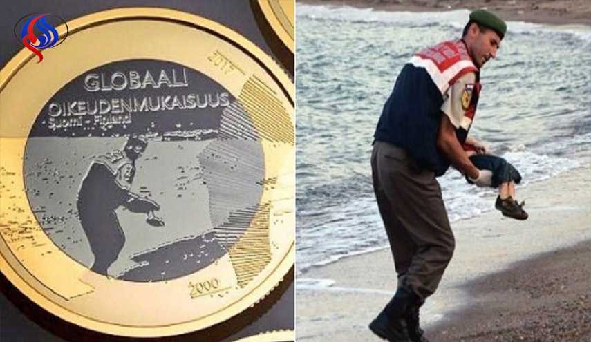 عکس کودکِ پناه‌جو، بر سکۀ یک کشورِ اروپایی+عکس