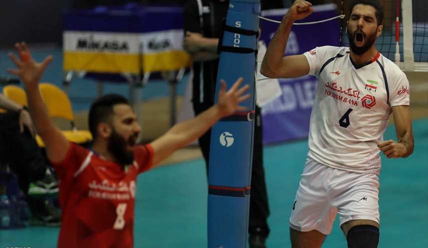 فوز المنتخب الايراني للكرة الطائرة على نظيره البلجيكي /صور