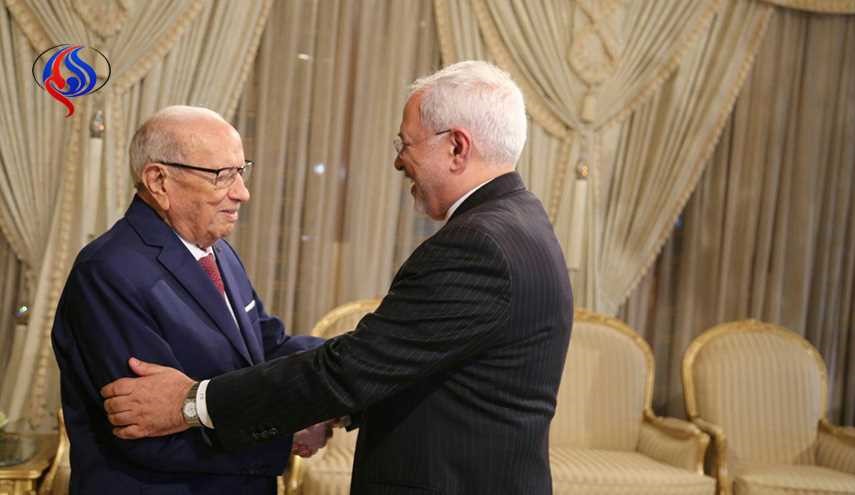 بالصور.. وزیر خارجیة ایران یلتقی الرئیس التونسي