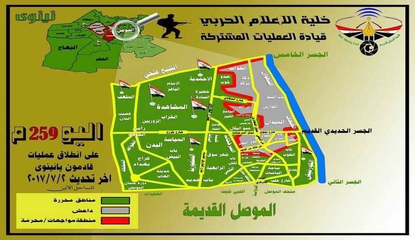 کدام مناطق موصل همچنان در اشغال داعش است؟
