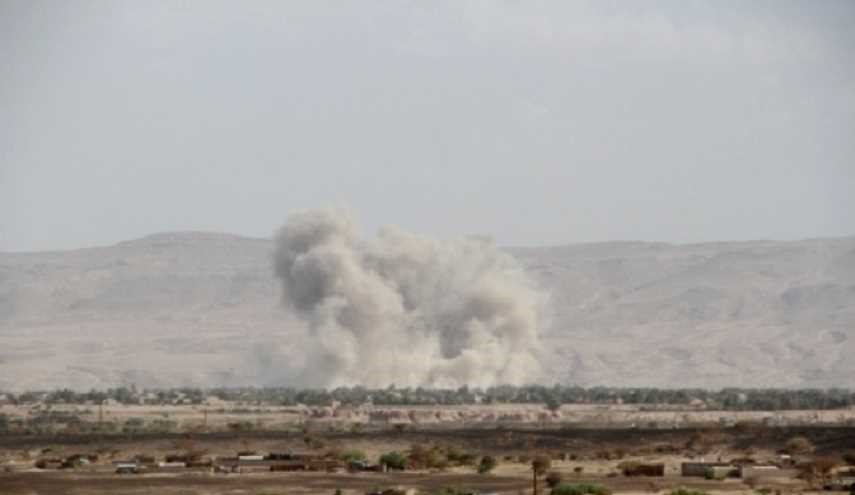 غارة للعدوان على منطقة حمطان في مديرية المتون بالجوف