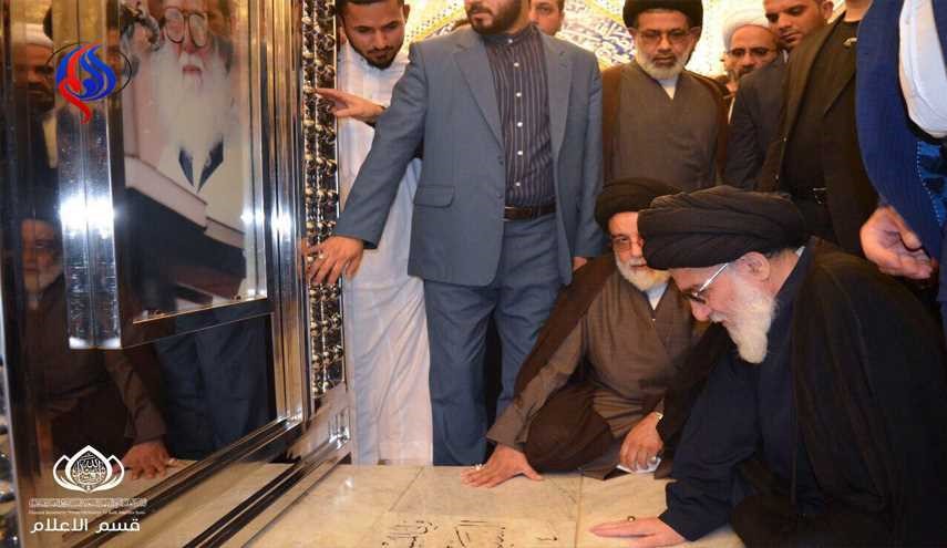 بالصور.. رئيس تشخيص مصلحة النظام يزور مرقد الصدر