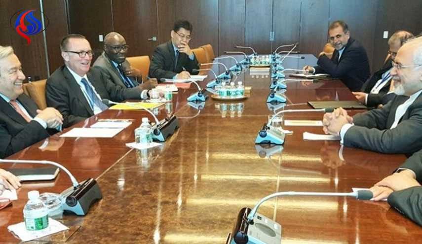 ظريف يبحث الاتفاق النووي مع الأمين العام للأمم المتحدة