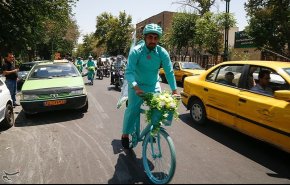 کاروان دوچرخه سواری کمپین از خودمان شروع کنیم در بازار تهران