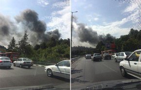 اولین فیلم از آتش سوزی گسترده در نمایشگاه بین المللی تهران - بزرگراه چمران