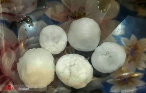 بارش تگرگ به اندازه گردو در اهر

