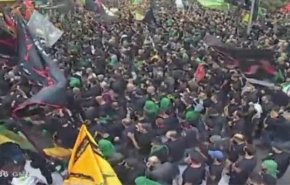 راهپیمایی بزرگ عزاداران حسینی در «ضاحیه» جنوب بیروت + فیلم