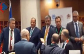 فیلم درگیری نمایندگان مراکش با هیات اسرائیلی 
