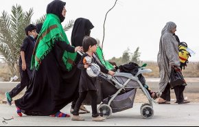 حضور کودکان در پیاده روی اربعین حسینی + تصاویر