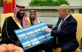 ذوق‌زدگی ترامپ از دوشیدن عربستان در دیدار بن سلمان+فیلم
