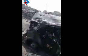 اولین لحظات پس از حمله جنگنده های ائتلاف به همراهان شهید الصماد