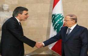 جابری انصاری پیام روحانی را تحویل رئیس‌جمهور لبنان داد
