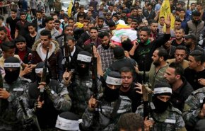 تشییع باشکوه پیکرهای پاک شهدای فلسطینی در غزه