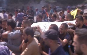 تشییع پیکر 4 شهید مقاومت مردم فلسطین 