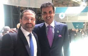 سلفی حریری و امیر قطر در پاریس جنجال‌برانگیز شد
