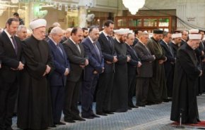 شرکت بشار اسد در جشن میلاد رسول اکرم(ص) در دمشق + عکس
