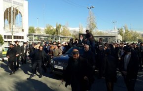 پیکر آیت‌الله هاشمی شاهرودی در تهران تشییع شد + عکس