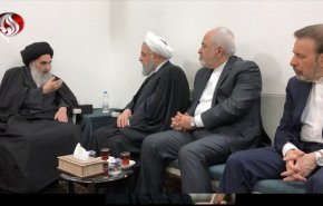 تصویری از دیدار رئیس جمهور با آیت الله سیستانی