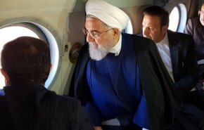بازدید هوایی رئیس‌جمهور از مناطق سیل‌زده‌ خوزستان