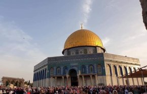 تصاویری از برپایی نماز عید فطر در مسجد الاقصی