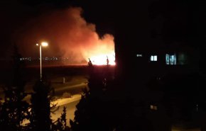 آتش‌سوزی گسترده در جنوب دمشق