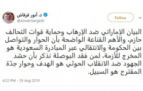 امارات گفت‌وگوی دولت «هادی» و شورای انتقالی را خواستار شد
