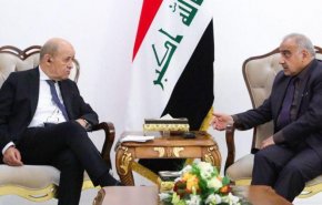 دیدار وزیر امور خارجه فرانسه با عادل عبدالمهدی