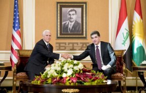 دیدار مایک پنس با بارزانی در اربیل
