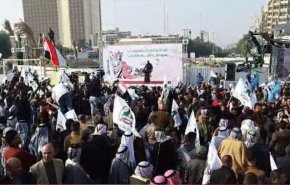 تصاویر| تظاهرات مردمی در بغداد در محکومیت مداخلات آمریکا
